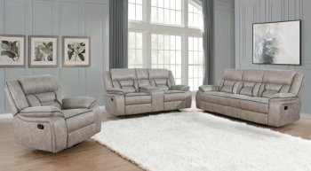 Greer Motion Sofa 651351 Taupe Leatherette by Coaster w/Options [CRS-651351 Greer]