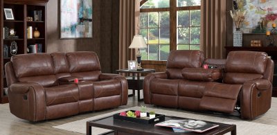 Walter Motion Sofa CM6950BR in Brown Leatherette w/Options