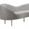 Ritz Sofa 659 in Cream Velvet Fabric by Meridian w/Options