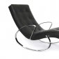 Christiane Rocker Chaise in Black Leatherette by Whiteline