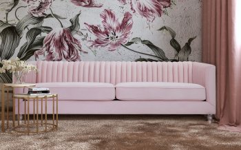 Aviator Sofa TOV-S178 in Blush Velvet Fabric by TOV Furniture [TVS-TOV-S178-Aviator Blush]