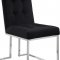 Alexis Dining Chair 731 Set of 2 Black Velvet Fabric by Meridian