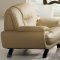 Almond Leather Contemporary Living Room W/Chromed Legs