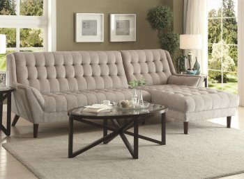 Natalia Sectional Sofa 503777 in Dove Grey Fabric by Coaster [CRSS-503777 Natalia]