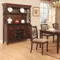 Dark Mahogany Finish Transitional Dining Table w/Optional Items