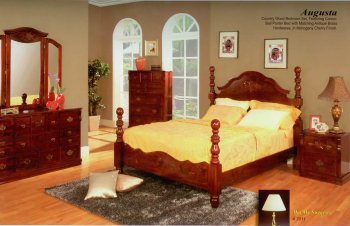 Mahogany Cherry Finish Transitional Bedroom w/Optional Casegoods [MABS-Augusta]