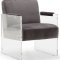 Eva Accent Chair 529 in Grey Velvet Fabric by Meridian