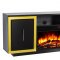 Sashi Electric Fireplace Media Console in Black w/Gold Accents