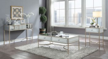 Wisteria Coffee Table 80605 in Mirror & Rose Gold by Acme [AMCT-80605-Wisteria]