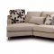 Light Beige Fabric Modern Sectional Sofa w/Metal Legs