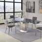 Mavis Dining Table 5Pc Set w/Grey Glass Top by Chintaly