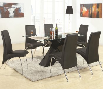 Ophelia 120811 Dining Table in Black by Coaster w/Options [CRDS-120811 Ophelia]