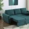 Samantha Sleeper Sectional Sofa 511087 in Teal Fabric by Coaster