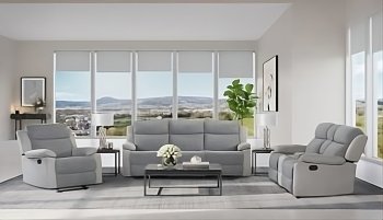 U6027 Motion Sofa & Loveseat Set in Gray & Light Gray by Global [GFS-U6027 Gray Light Gray]