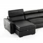 Sacha Sectional Sofa Bed in Black Full Leather by VIG