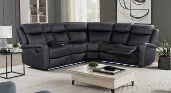 U6024 Motion Sectional Sofa in Black PU by Global [GFSS-U6024 Black PU]