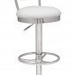 White & Chrome Finish Set of 2 Barstool w/Adjustable Height