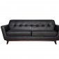 Luray Sofa LL90BLL in Black Leatherette by LeisureMod w/Options