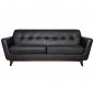 Luray Sofa LL90BLL in Black Leatherette by LeisureMod w/Options