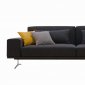 Charcoal Grey Fabric Modern Sofa Bed w/Stainless Steel Base