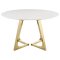 Gwynn Dining Table 107171 White & Gold by Coaster w/Options