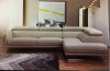 Milan 449001 Sectional in Light Grey Leather Air by New Spec