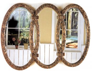 Antique Bronze Finish Traditional Slyle Triplet Mirror [CRM-574-900178]