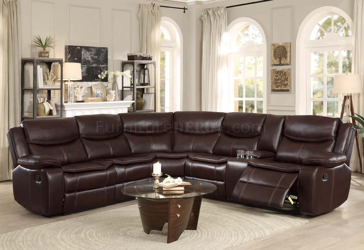 Bastrop Motion Sectional Sofa 8230BRW in Brown by Homelegance