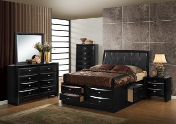 Hayden Bedroom in Black by Global w/Optional Case Goods [GFBS-Hyden-BL]