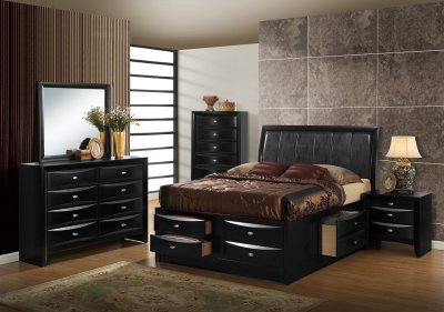 Hayden Bedroom in Black by Global w/Optional Case Goods