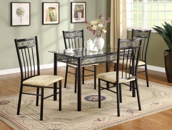 Two-Tone Glass Top Modern 5Pc Dining Set [CTCDS-DIN49232]