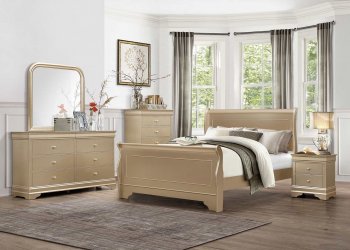 Abbeville Bedroom Set 1856NG in Gold by Homelegance w/Options [HEBS-1856NG Abbeville]