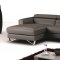 Sparta Mini Sectional Sofa in Dark Grey Full Leather by J&M