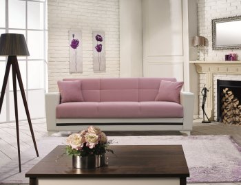 Milano Sofa Bed in Pink Fabric by Casamode w/Options [CMSB-Milano Pink]