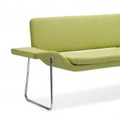 Green Microfiber Modern Artistic Bench with Chrome Steel Frame