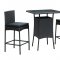 Cerveza 3Pc Outdoor Patio Pub Set in Black by Modway