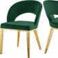 Roberto Dining Chair 765 Set of 2 Green Velvet Fabric - Meridian