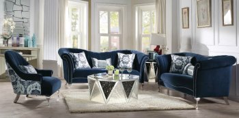 Jaborosa Sofa 50345 in Blue Velvet by Acme w/Options [AMS-50345-Jaborosa]