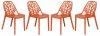 Cornelia Set of 4 Dining Chairs C18SOR in Orange by LeisureMod