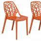 Cornelia Set of 4 Dining Chairs C18SOR in Orange by LeisureMod