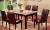 Faux Marble Top & Chocolate Base Modern Dining Table w/Options