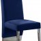 Porsha Dining Chair 756 Set of 2 Navy Velvet Fabric by Meridian