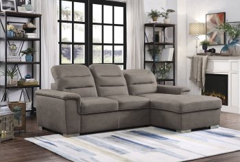 Alfio Sectional Sofa Sleeper Bed 9808STP in Taupe by Homelegance [HESS-9808STP-Alfio]