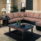 Multi Color Chenille Fabric Contemporary Sectional W/Bycast Base