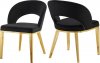 Roberto Dining Chair 765 Set of 2 Black Velvet Fabric - Meridian