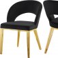 Roberto Dining Chair 765 Set of 2 Black Velvet Fabric - Meridian