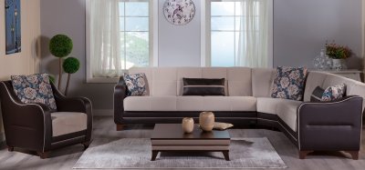 Minas Orissa Cream Sectional Sofa by Sunset w/Options