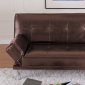 Dark Brown Faux Leather Modern Convertible Sofa Bed