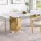 Tevlin Dining Table 108261 in White & Gold by Coaster w/Options