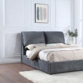 Laurel Upholstered Bed 306041 in Dark Gray Fabric by Coaster